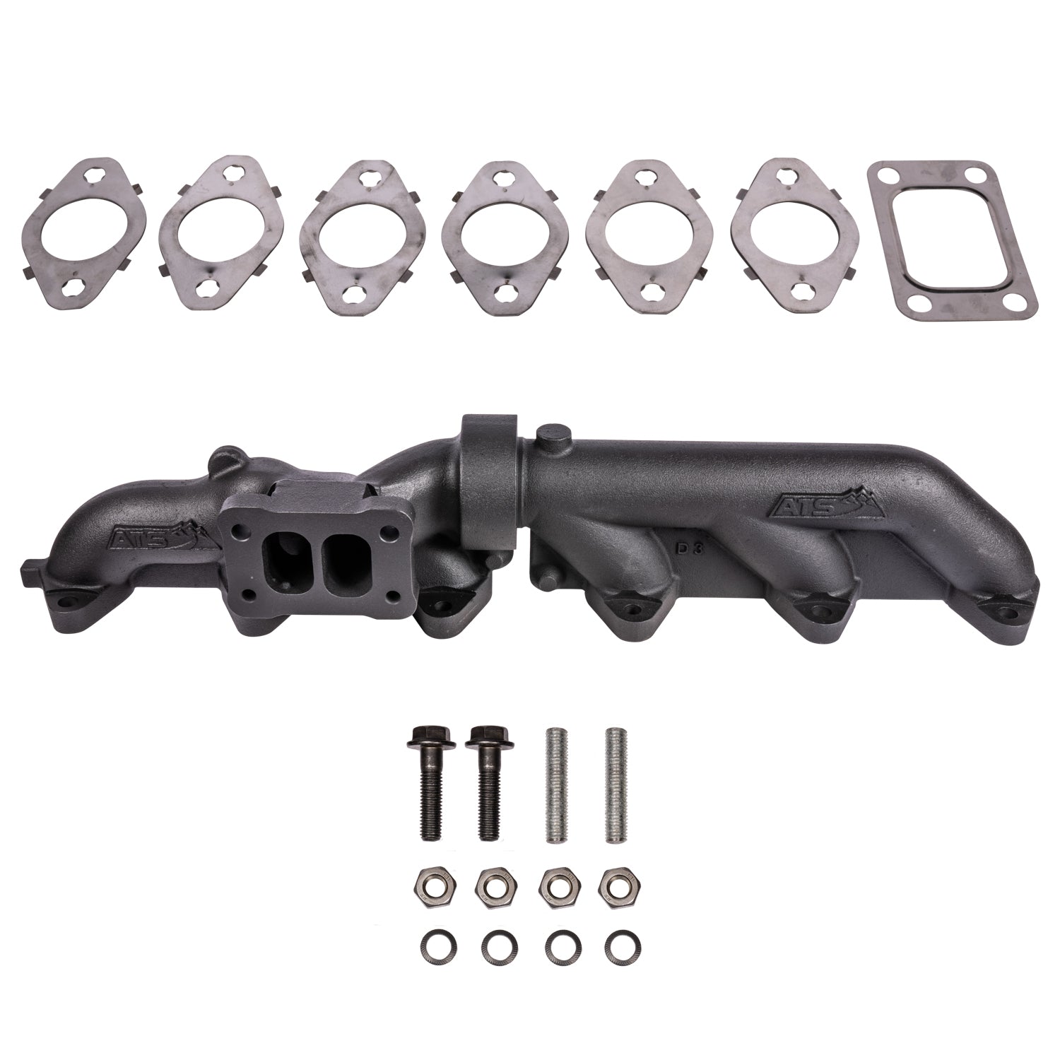 ATS Pulse Flow Exhaust Manifold Kit Fits 2003-2007 5.9L Cummins 2-Piece T3 T4 Holset Wastegate 204-950-2272