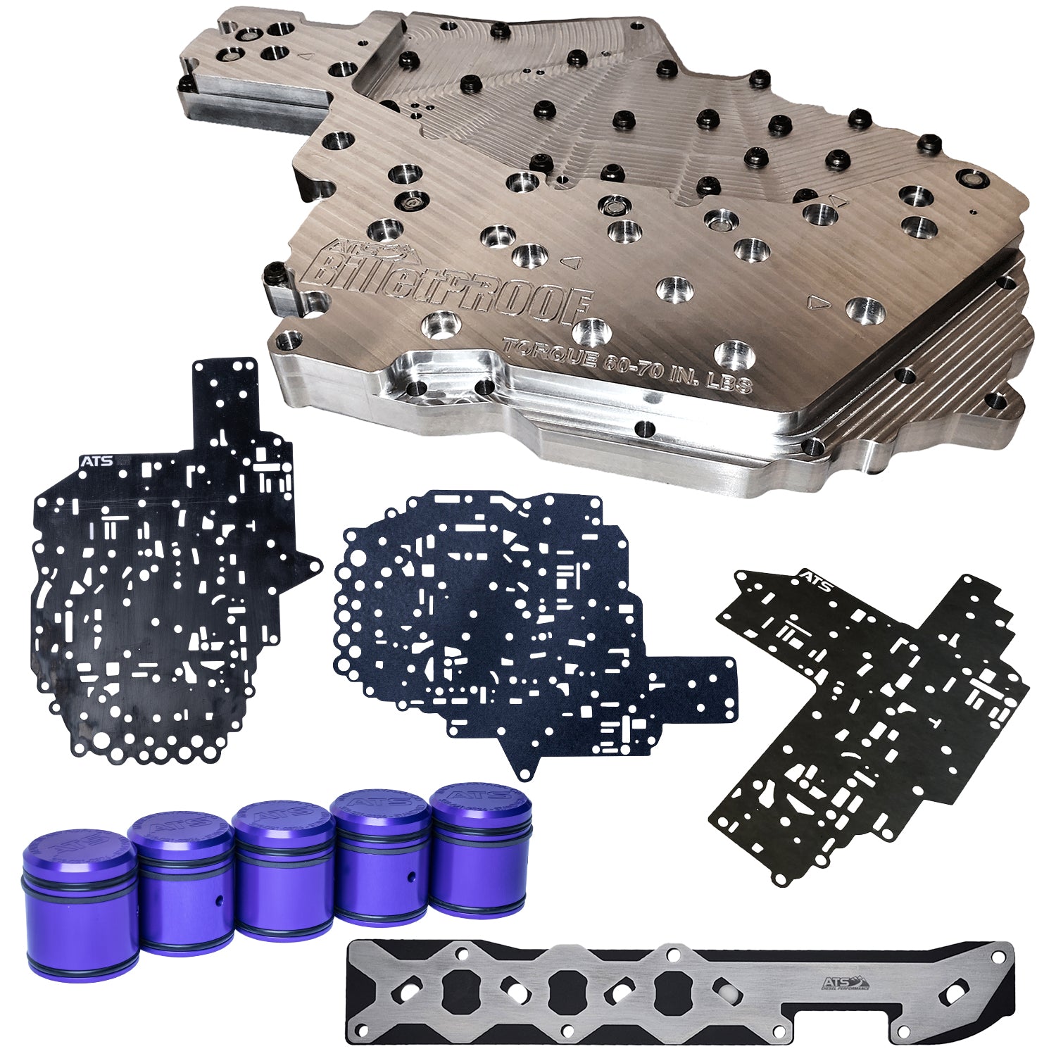 ATS 68RFE Billet Channel Plate Billet Accumulators Separator Plate Gaskets Accumulator Plate Kit  Fits 2007.5-2019+ 6.7L Cummins 303-007-2326
