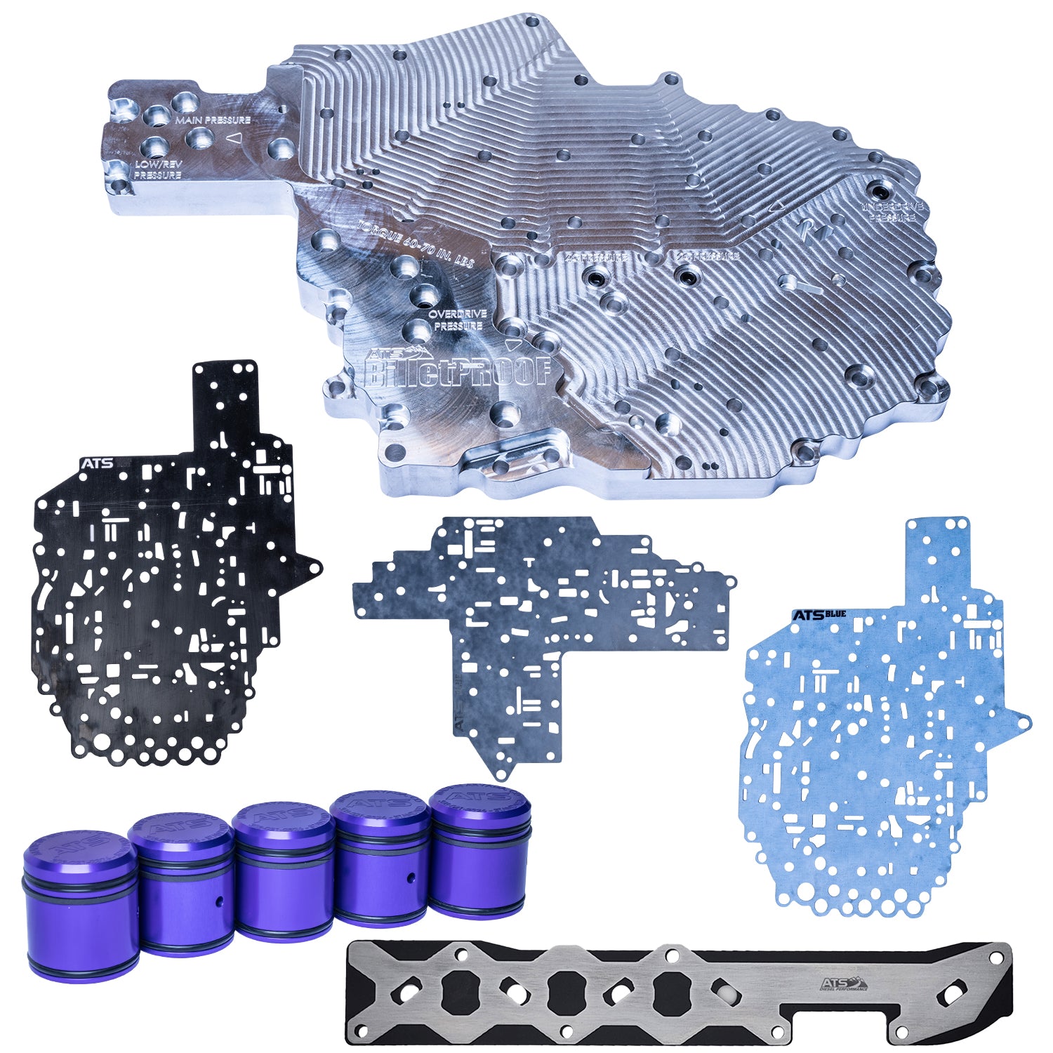 ATS 68RFE Billet Channel Plate Billet Accumulators Separator Plate Gaskets Accumulator Plate Kit  Fits 2007.5-2019+ 6.7L Cummins 303-007-2380